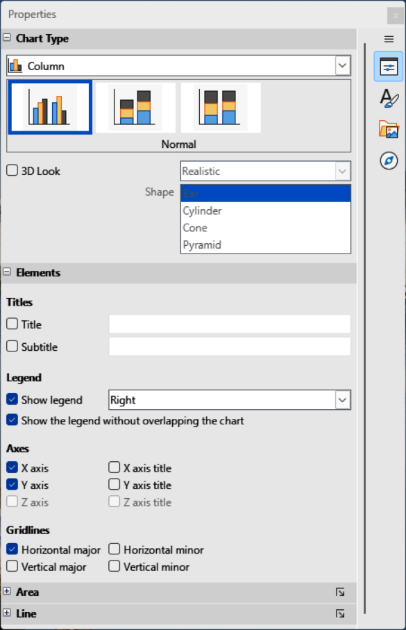 Редактирование диаграммы в LibreOffice Impress