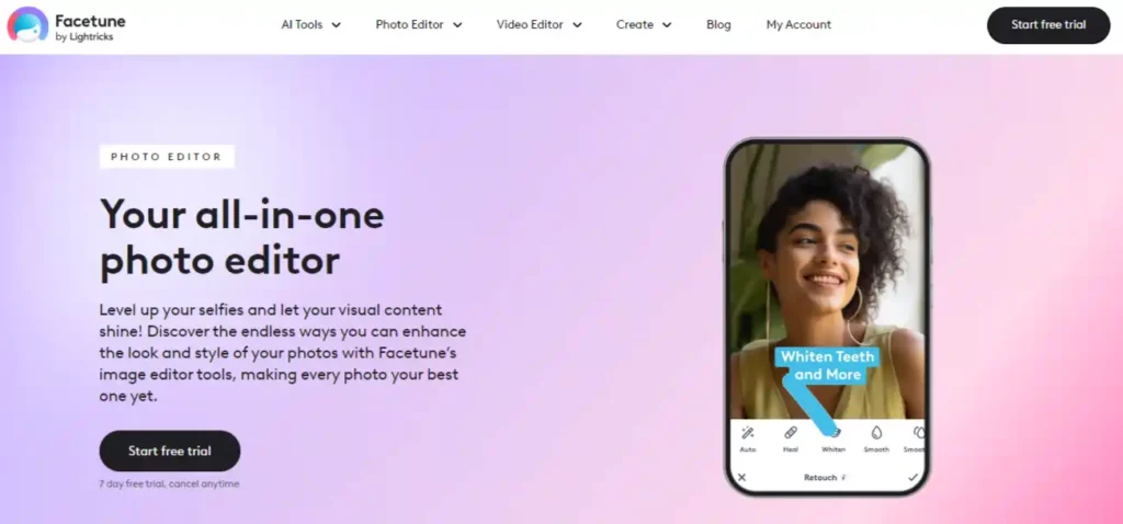 Инструменты Facetune для цифровой косметики