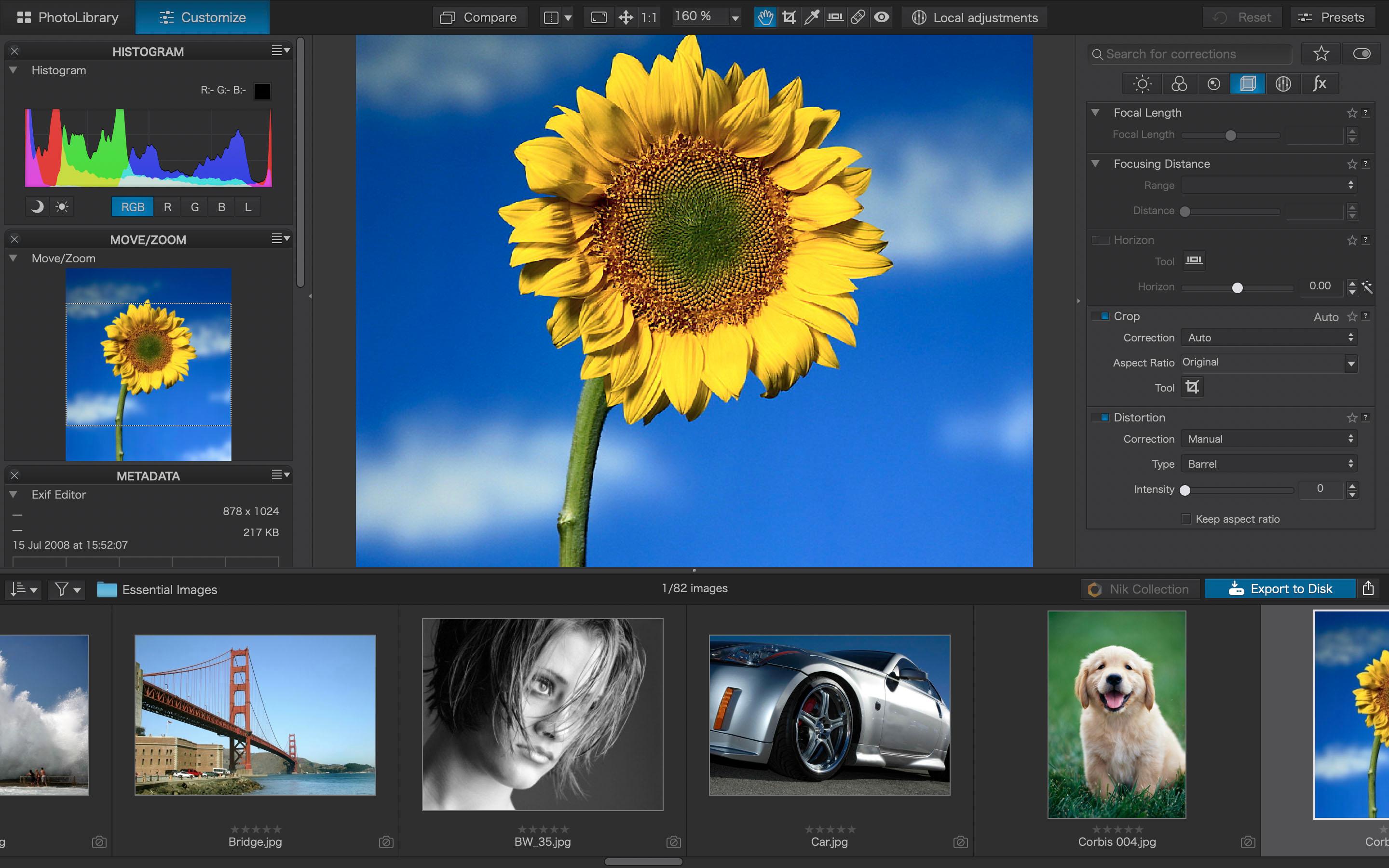 Интерфейс DxO PhotoLab