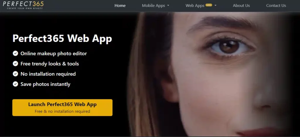 Экран Perfect365 для выбора виртуального макияжа