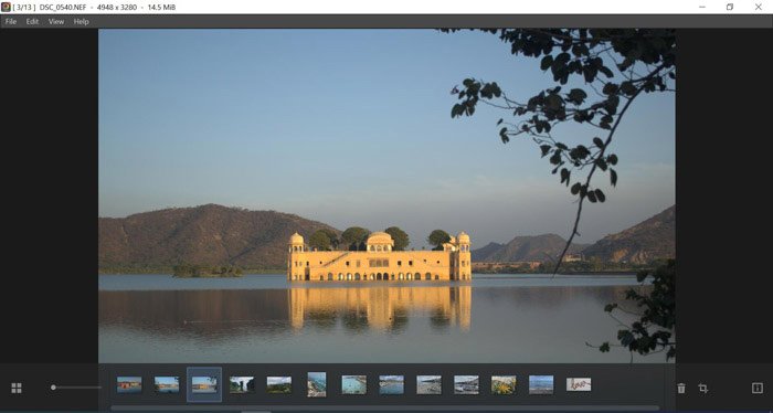 WidsMob Viewer Pro в полноэкранном режиме с открытой Sony RAW фотографией