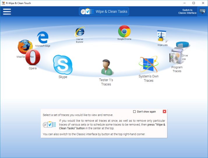 Touch Interface R-Wipe & Clean