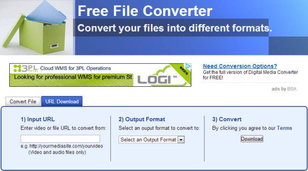 FreeFileConvert интерфейс или шаг конвертации