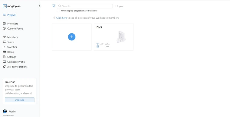 Мобильный интерфейс MagicPlan для построения плана помещения