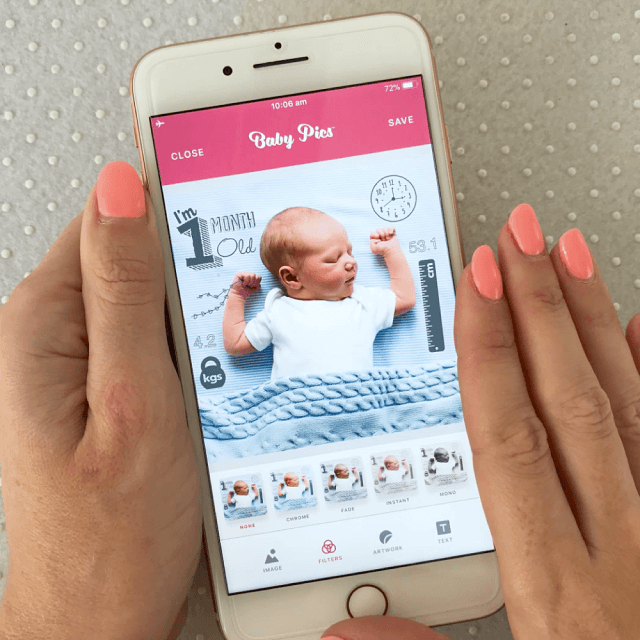 Интерфейс приложения Baby Pics