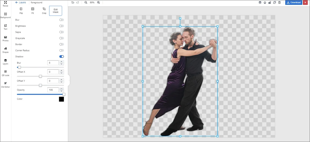 Интерфейс PhotoScissors для работы с фоном