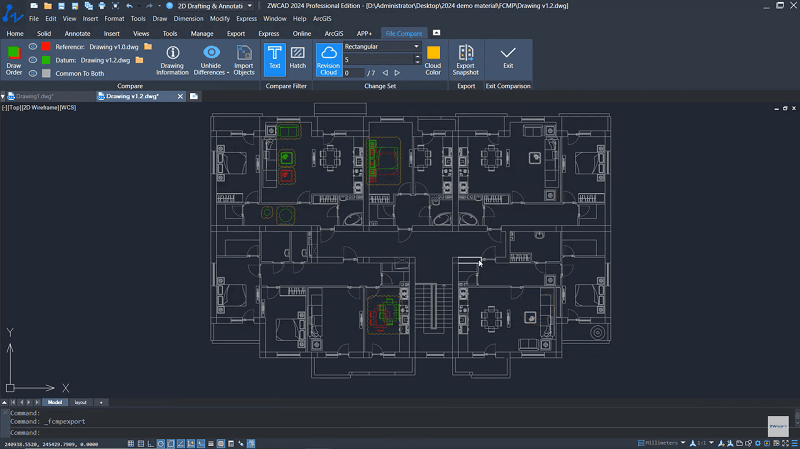 Интерфейс ZWCAD с DWG-чертежом