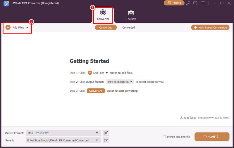 Добавление VOB в AVAide Video Converter