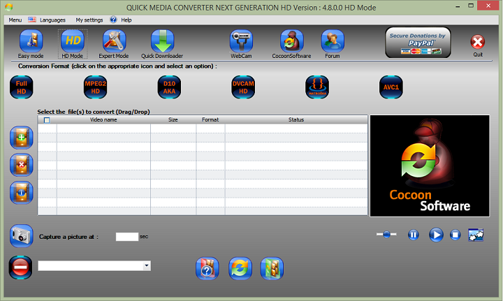 HD Mode в Quick Media Converter HD