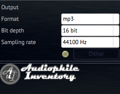 Выбор MP3 как целевого формата в AuI ConverteR 48x44
