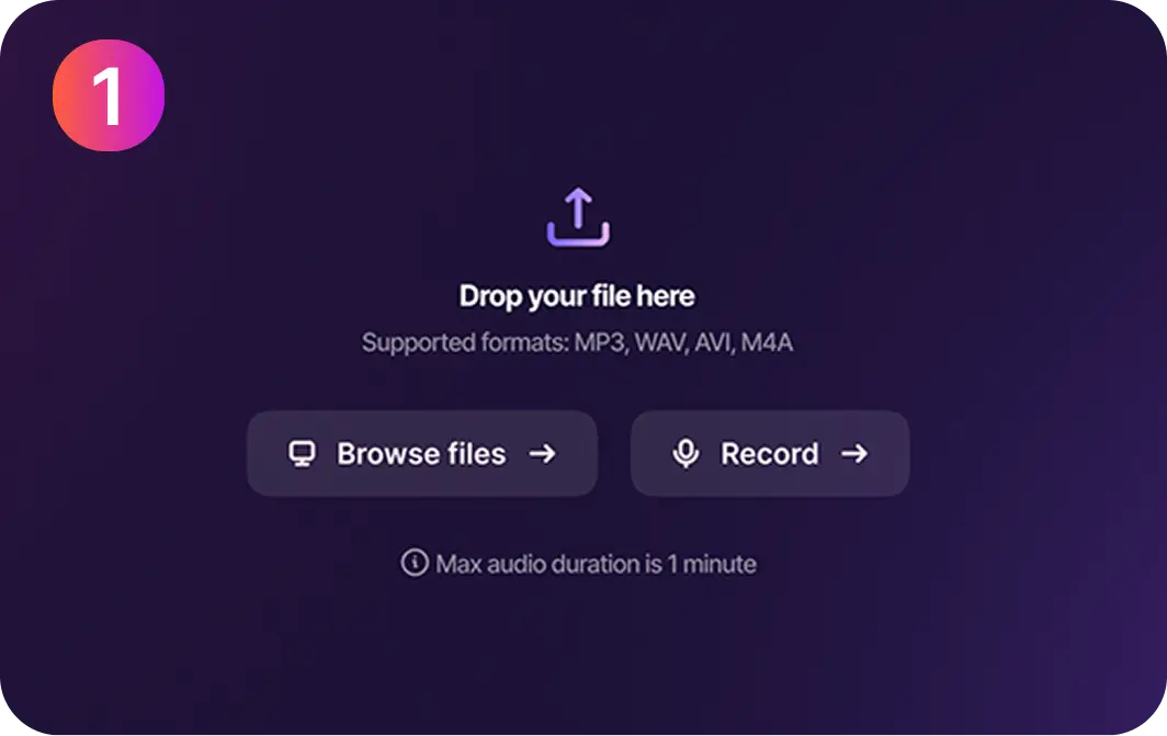 Окно Murf Voice Changer для загрузки аудио или видео