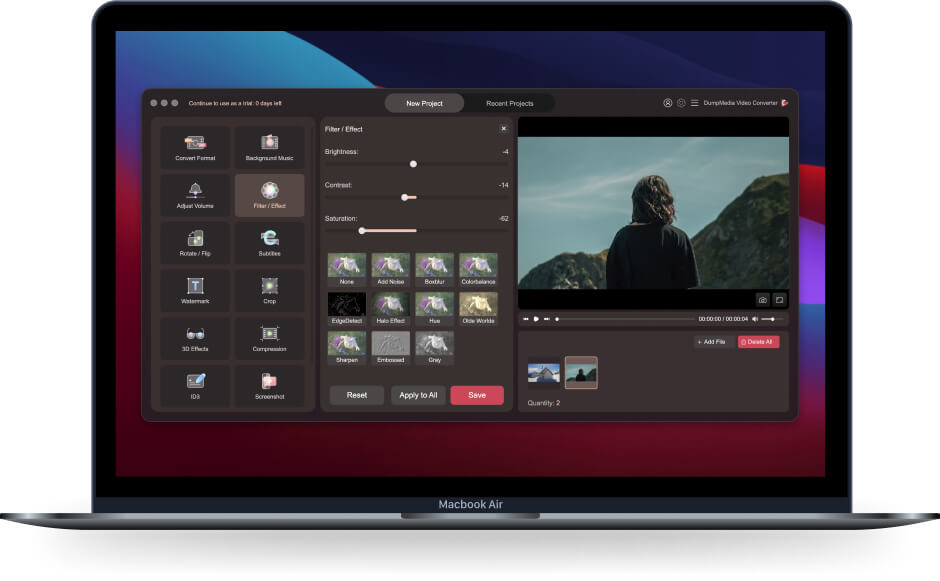 Интерфейс DumpMedia Video Converter со списком файлов
