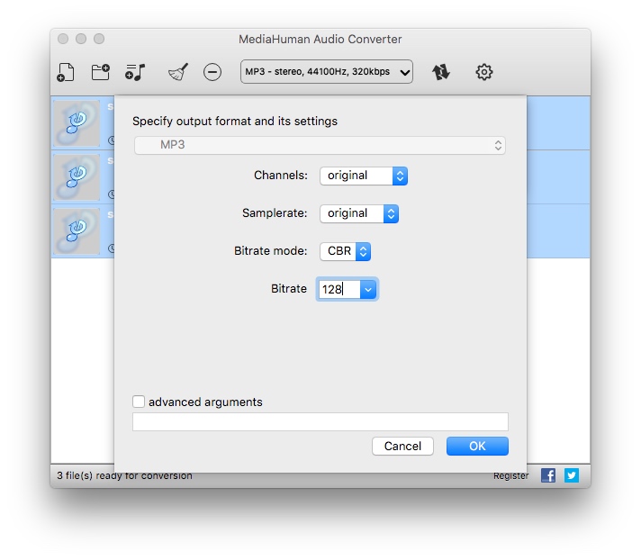 Настройки выходного профиля MediaHuman Audio Converter