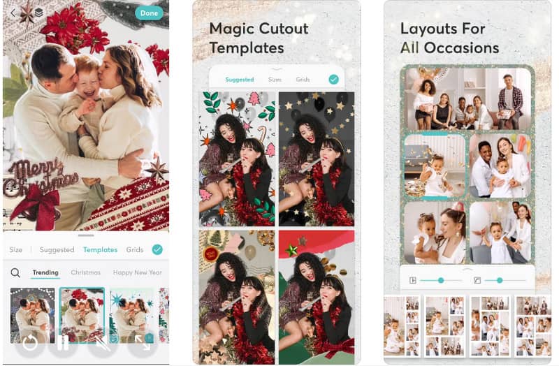 Интерфейс PicCollage для фотомонтажа