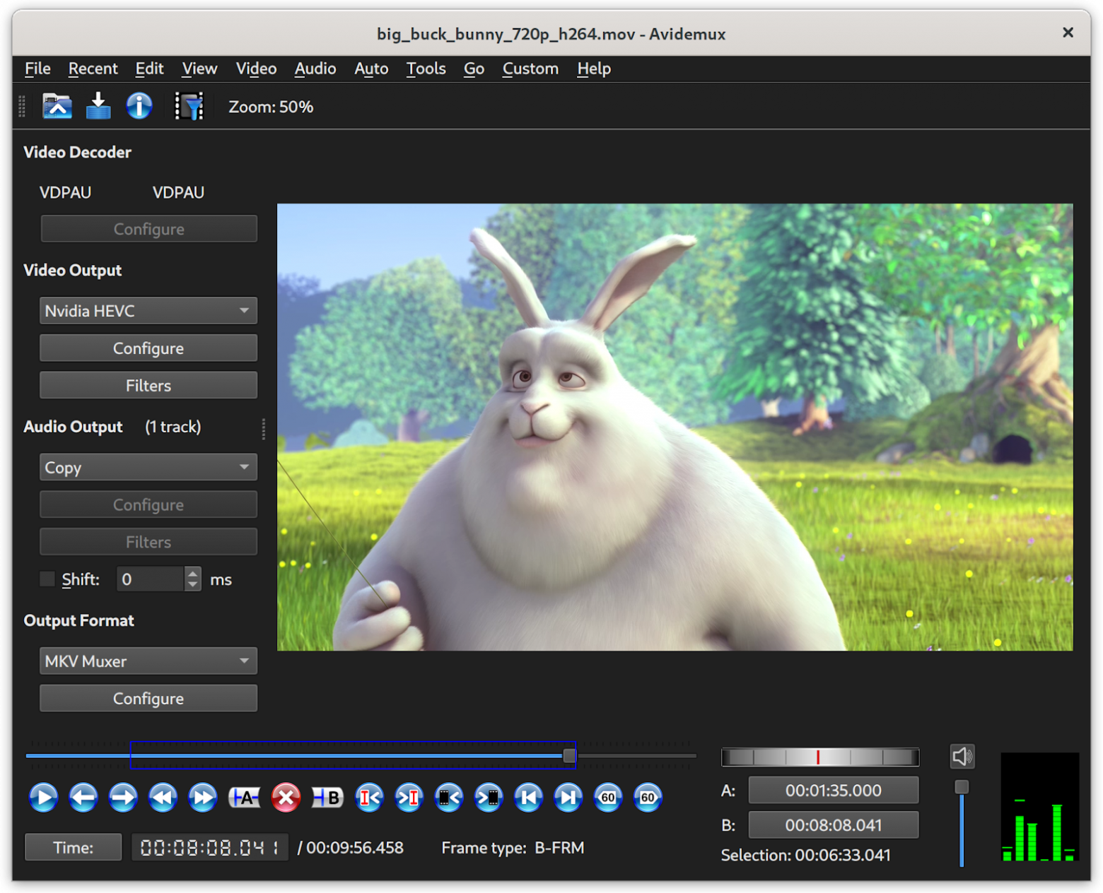 Интерфейс Avidemux
