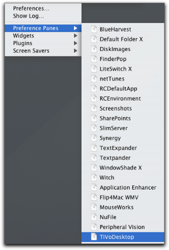 Меню AppZapper для удаления Preference Panes, Widgets, Plugins и Screen Savers