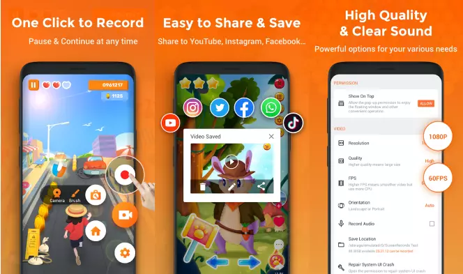 Интерфейс XRecorder: экран 1