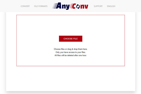 Форма загрузки H264 to MP4 в AnyConv