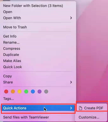 Создание PDF из BMP через Quick Actions в Finder