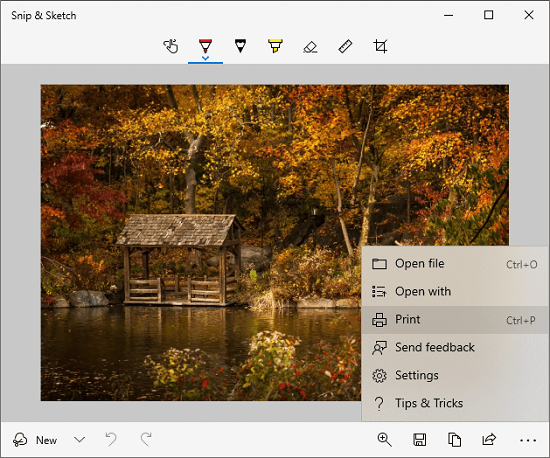 Панель режимов системного захвата экрана в Windows