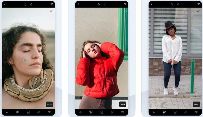 Интерфейс TouchRetouch при выделении нежелательной области