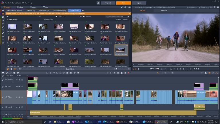 Интерфейс Pinnacle Studio
