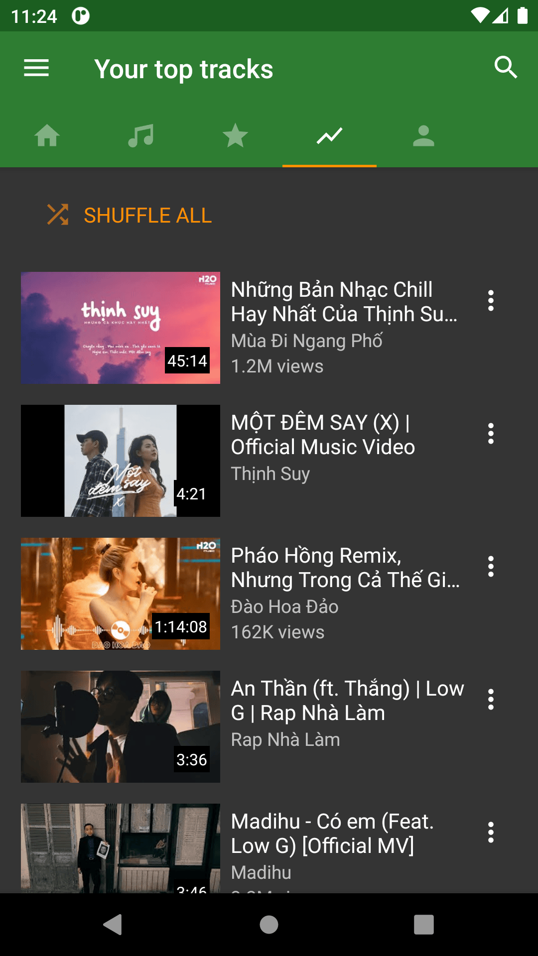 Интерфейс YMusic на Android