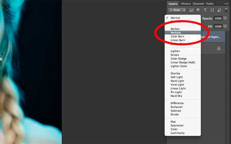 Выбор светлых областей изображения в Photoshop
