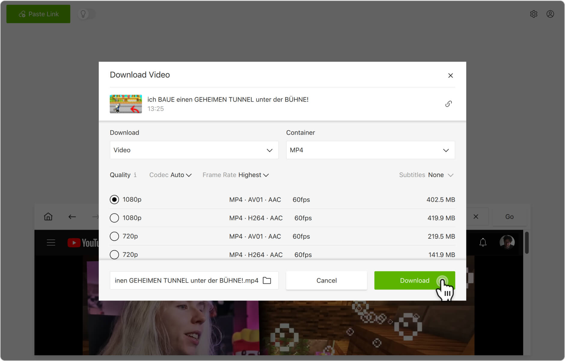 Готовый файл в 4K Video Downloader Plus