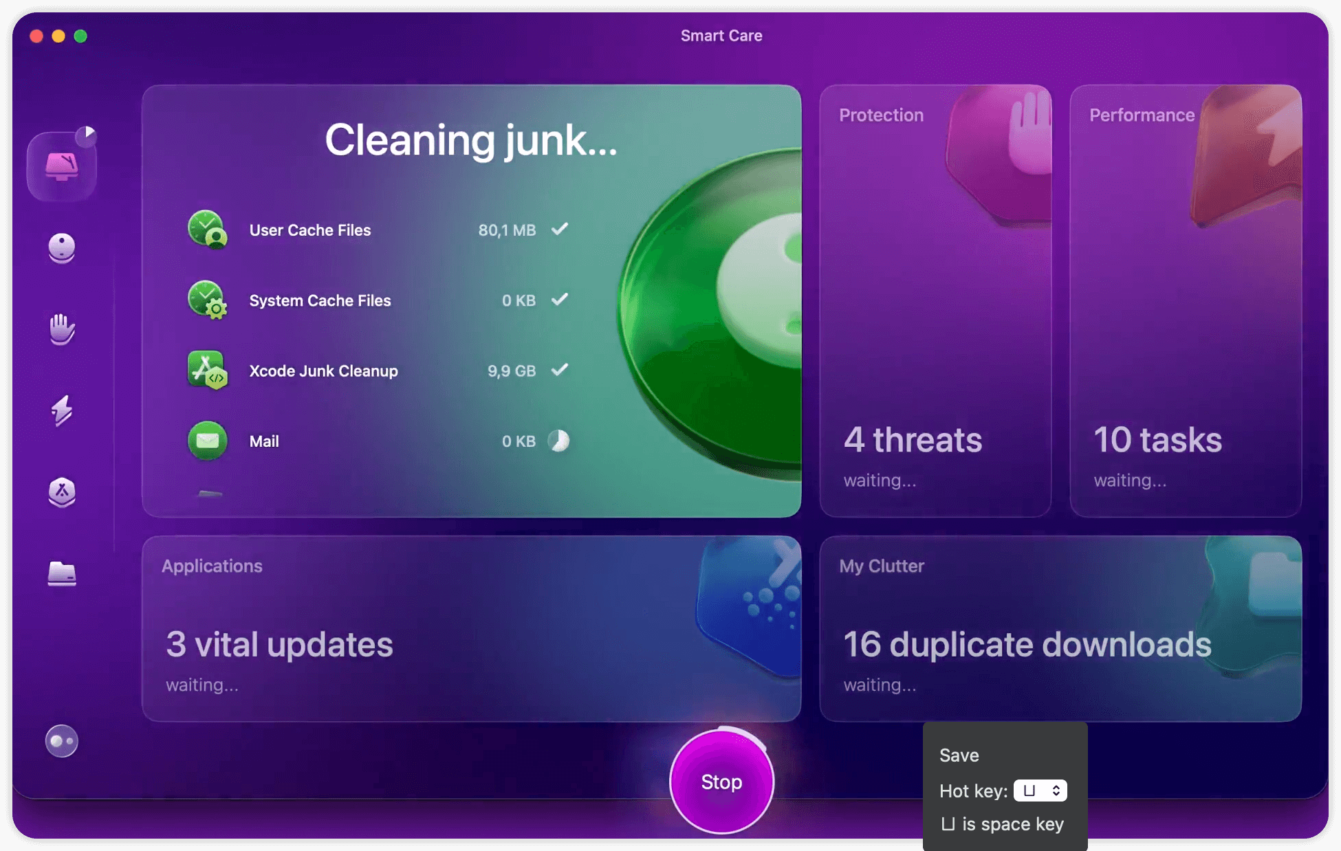 Интерфейс CleanMyMac