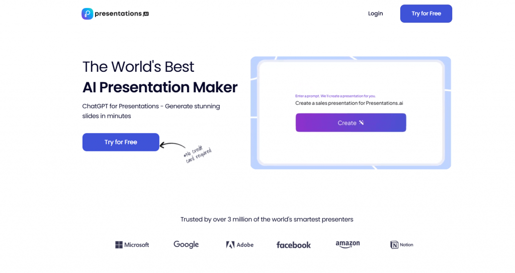 Интерфейс Presentations.ai