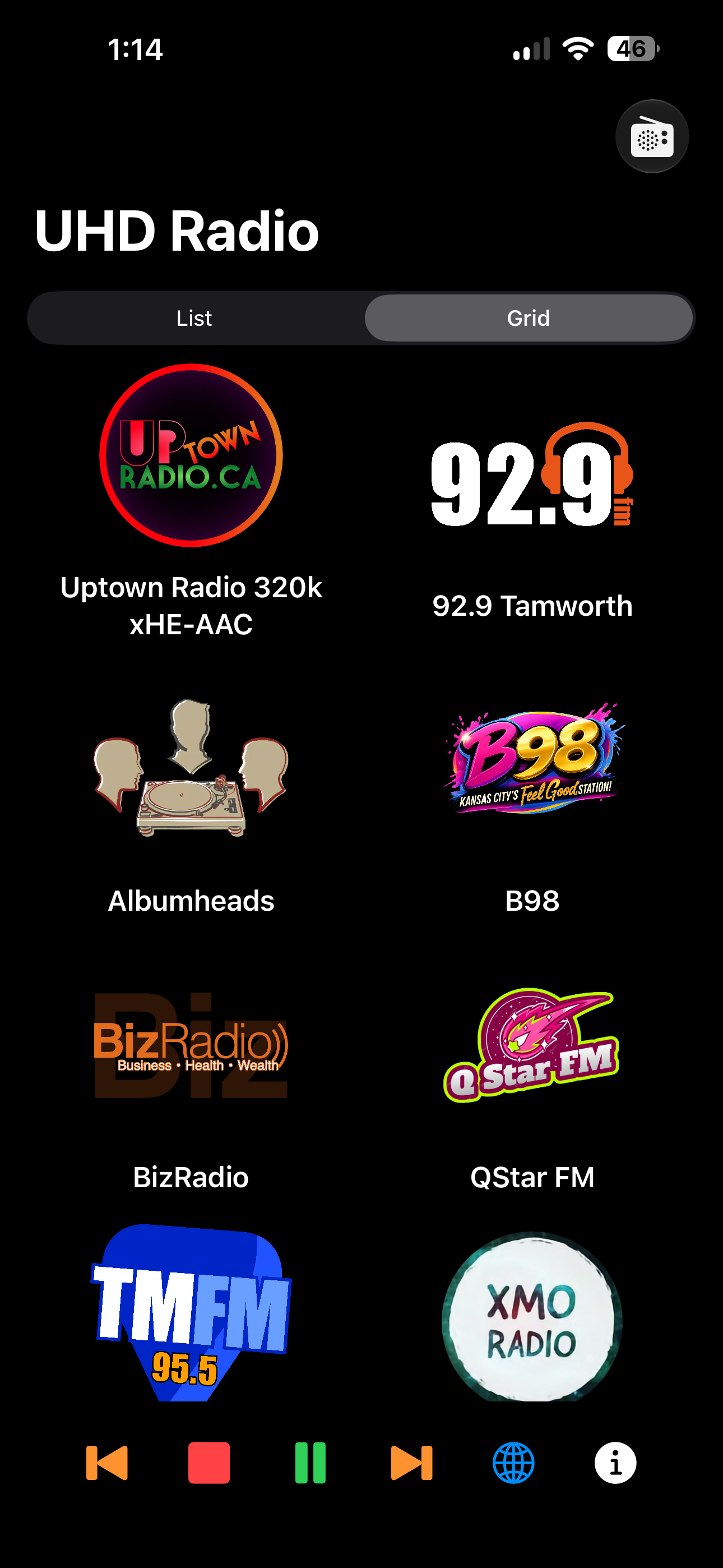 Интерфейс UHD Radio с радиостанцией Uptown Radio 320k xHE-AAC