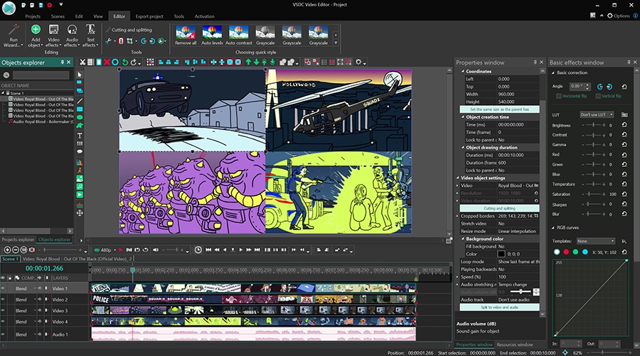 Интерфейс VSDC Free Video Editor