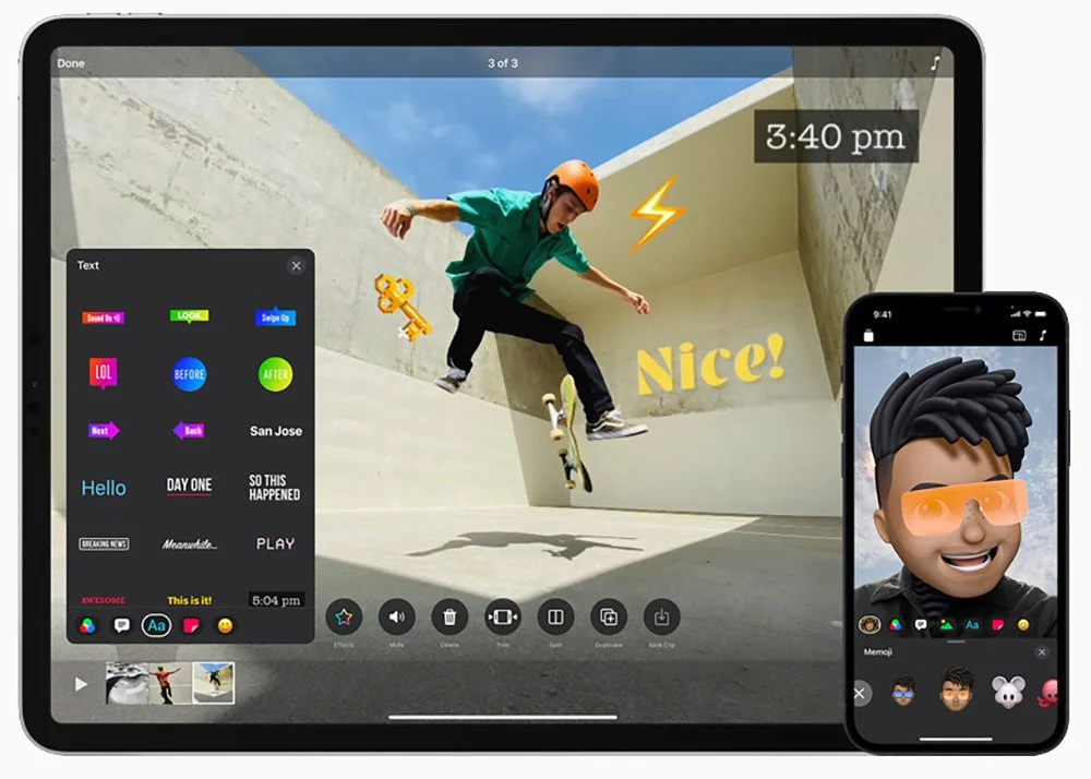 Интерфейс Apple Clips
