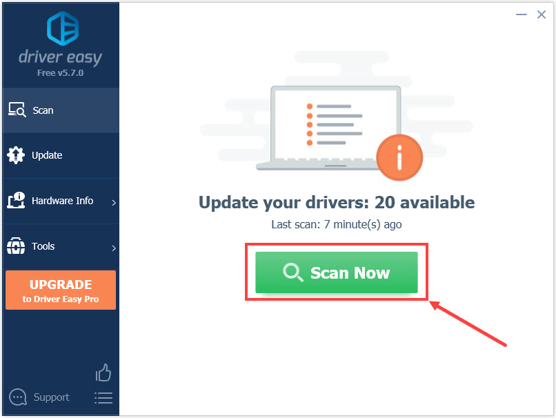 Интерфейс Driver Easy с кнопкой Scan Now