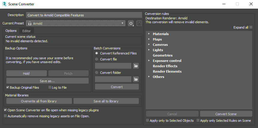 Scene Converter в Autodesk 3ds Max при подготовке архитектурной сцены