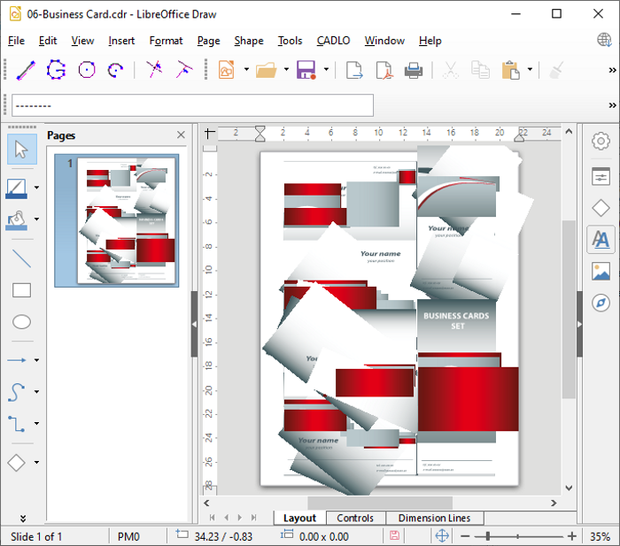 CDR, открытый в LibreOffice Draw