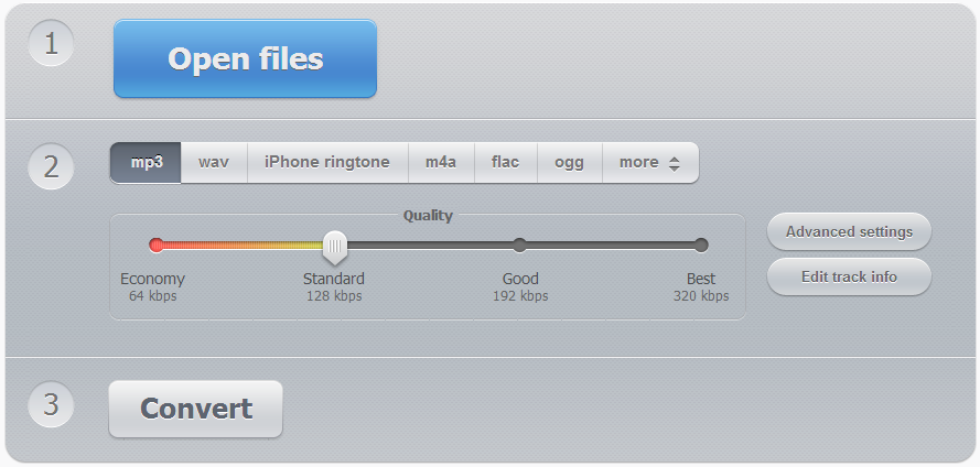 Интерфейс 123apps Online Audio Converter
