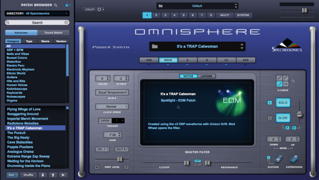 Интерфейс Omnisphere