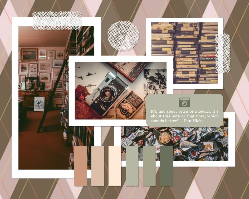 Пример винтажного мудборда в Miro
