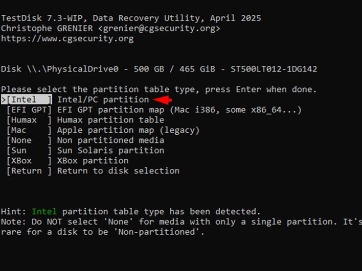 TestDisk: результаты Quick Search