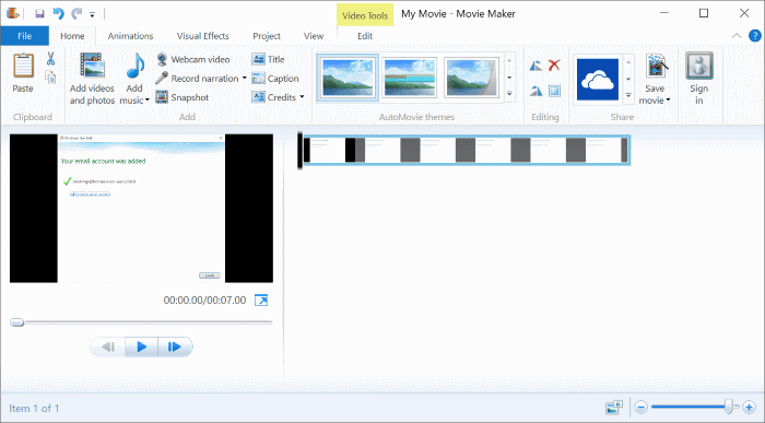 Интерфейс Windows Movie Maker
