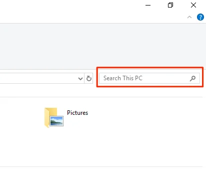 Поле поиска в Проводнике Windows 10