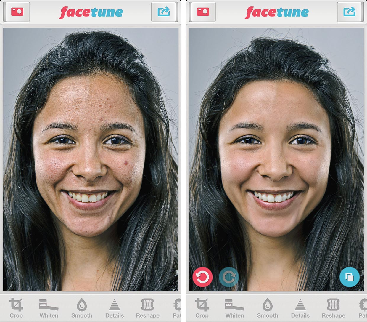 Интерфейс Facetune