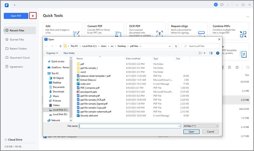 Выбор изображения для создания PDF в PDFelement