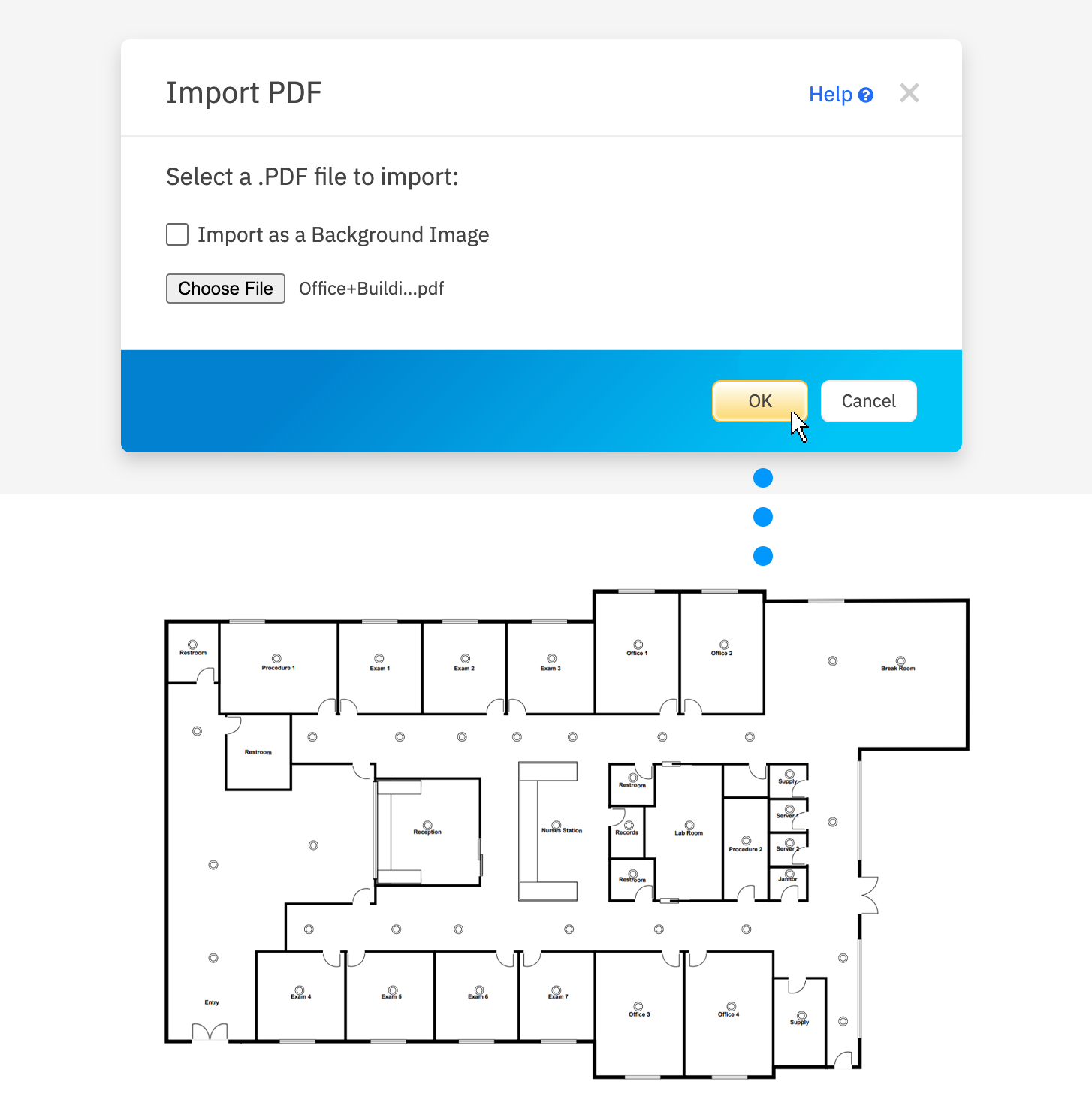 Окно Import PDF в SmartDraw