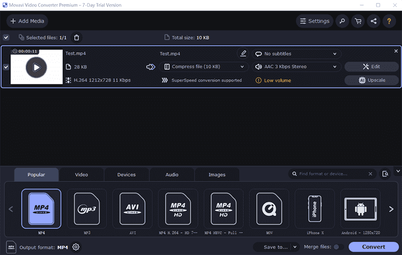 Окно Movavi Video Converter