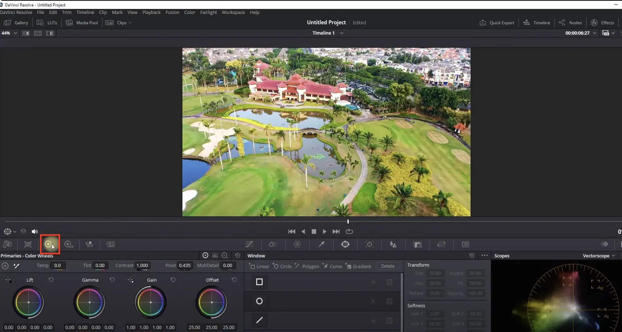 Ползунок Saturation в DaVinci Resolve