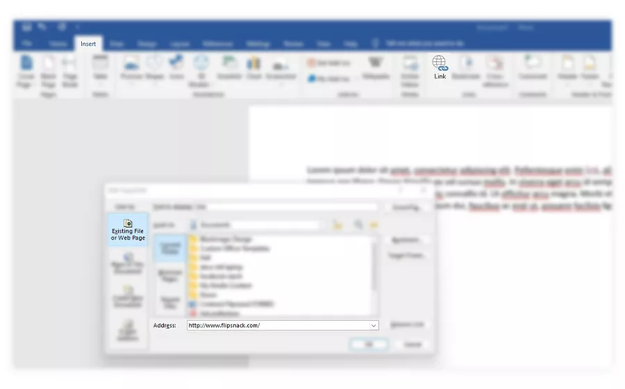 Создание ссылки в документе Word перед экспортом PDF
