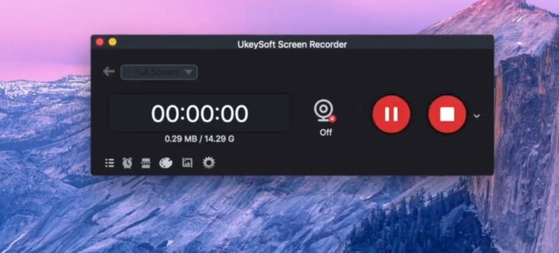 Интерфейс UkeySoft Screen Recorder, экран 2